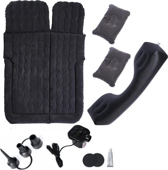 Mercadome® Autobed - Luchtbed - Auto luchtbed - Opblaasbaar - Reizen - Kamperen - Inclusief elektrische pomp - Inclusief draagtas - Zwart - 130x174x45cm van Mercadome