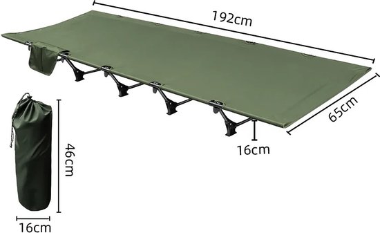 Mercadome® Ultralicht campingbed - Draagbaar - Reizen - Backpacken - Kamperen - Legergroen van Mercadome®