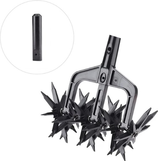Mercadome® Verticuteerhark - Verticuteer - Verticuteerharken - Verticuteerhark met steel - Tuingereedschap - Tuinieren - Zwart - 24x25cm van Mercadome