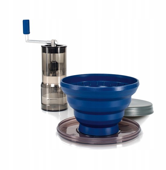 Merkloos Kampeer Koffiezetapparaat Set Blauw