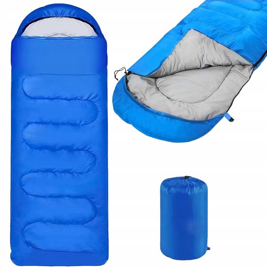 Merkloze Kampeer slaapzak 2-in-1 deken, 210cm, Blauw