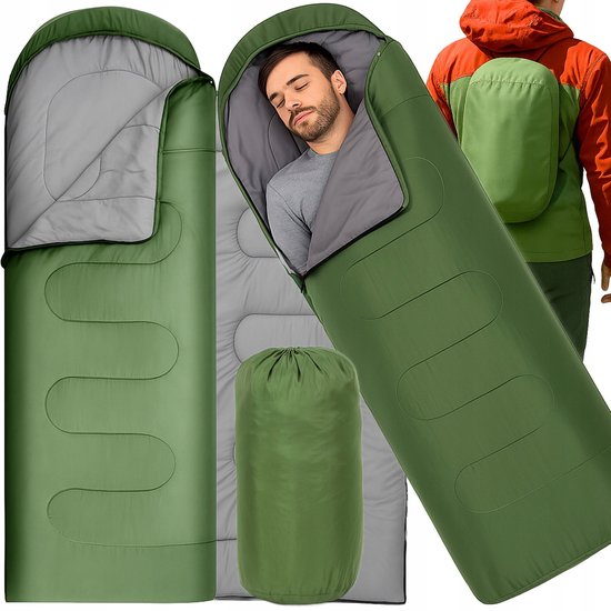 Merkloze Mummie Slaapzak 210x75cm met Capuchon - Kamperen & Outdoor