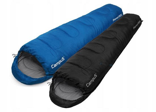 Merkloze Mummyslaapzak Pioneer 200 - Combineerbaar, Blauw/Zwart van merkloze