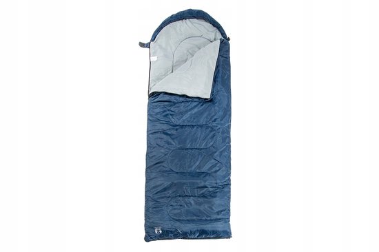 Merkloze Rechthoekige Slaapzak met Capuchon - Blauw