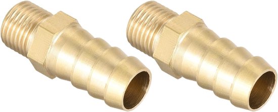 Messing Slangconnectoren (M10-1 Mannetje x 10mm Plug) - Set van 2 voor Brandstof, Lucht, Water, Olie en Gasgebruik