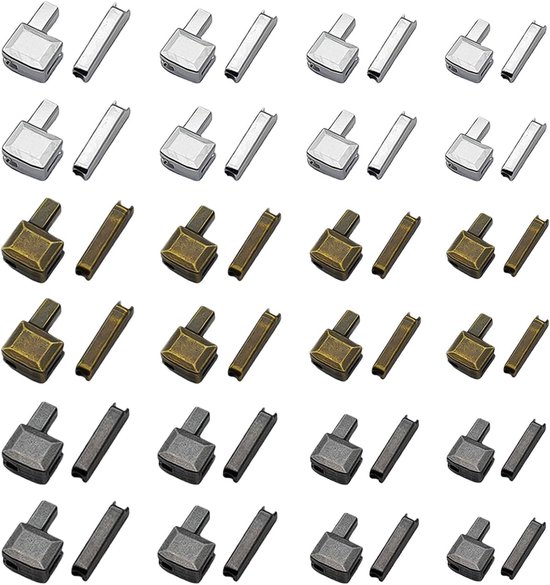 Metaal Ritssluitings Reparatieset 48 stuks 4 maten #3 #5 #8 #10 voor naaien vervangen knutselen van Merkloos