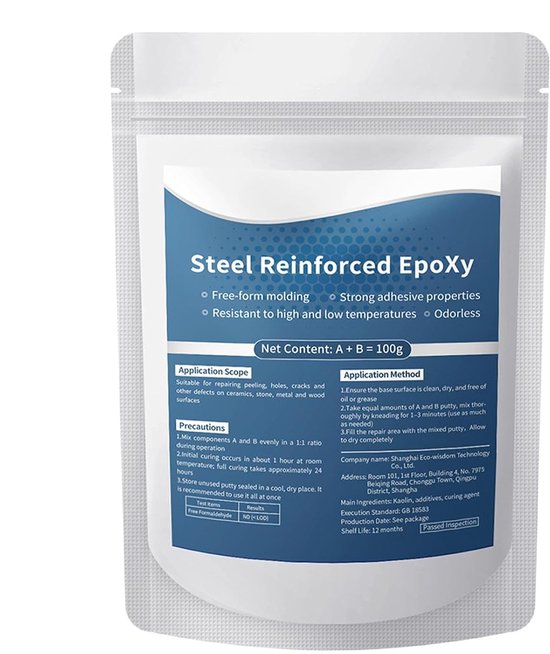 Metaalvuller Plamuur - Reparatieklei Epoxy - Onderdelen Restaureren - Waterdicht Hittebestendig - 100 gram - Grijs