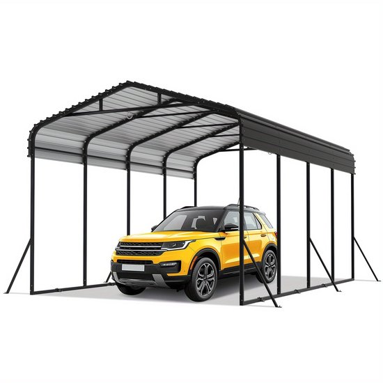 Metalen Carport – Auto Overkapping – Garage Tent – Voertuig Shelter – Parkeerplaats Bescherming – Extra Groot 450x300x250 cm – Stalen Frame – Makkelijk Montage van Merkloos