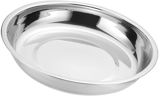 Metalen Diner Borden - Camping Borden RVS - Buiten Eten - Verstevigd Ontwerp - Maat L - Zilver