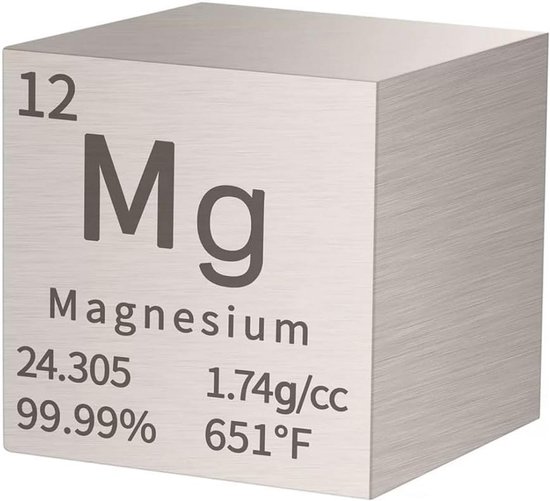 Metalen Kubus Elementen 16 Stuks - 99,95% Zuiverheid - Onderwijshulpmiddel - Geschenk voor Leraar & Student - 10x10x10mm - Elementen Set - Scheikunde & Natuurkunde - Educatief & Hobby - Zwart van Merkloos