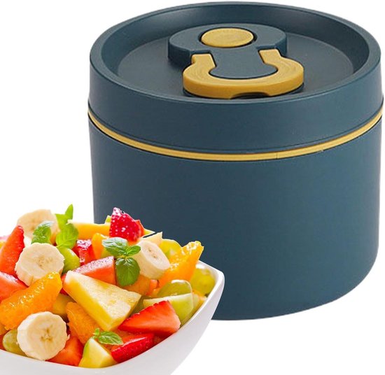 Metalen Lunchbox - Voedselcontainer Maaltijddoos - Maaltijden Meenemen - Lekvrij Ontwerp - 650 ml - Blauw