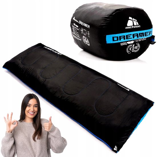 Meteor Dreamer Slaapzak 1kg 2-in-1 Dekenmodel Blauw/Zwart van Merkloos