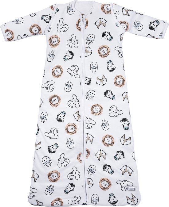 Meyco Baby Animal baby slaapzak met afritsbare mouwen - multicolour - 90cm van Meyco