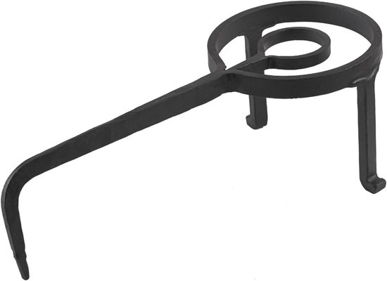 Middeleeuwse Driekhoek - Pannenknecht Kookplaat - Middeleeuws Koken - Handgesmeed Staal - 41 cm Lengte - Zwart
