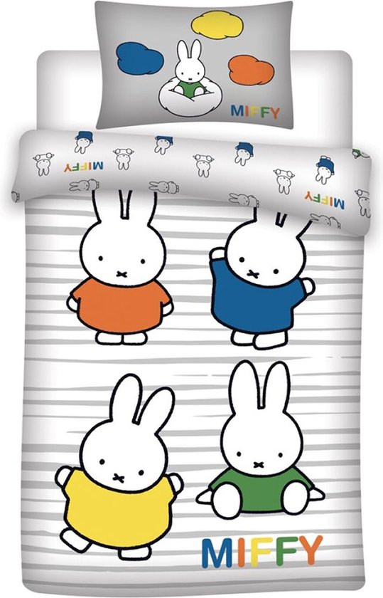 Miffy Dekbedovertrek, Nijntje - Eenpersoons - 140 x 200 cm - Katoen van Nijntje