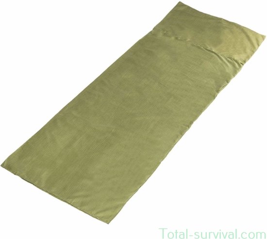 Mil-tec lakenzak / slaapzak liner 190x80CM, khaki groen van Merkloos