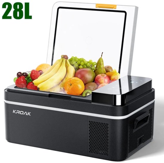 Mila shop Elektrische koelbox - Digitaal touchscreen display - Temperatuurregeling -20° tot +20° - 28 liter - 62.3x37.8x37cm van Mila Shop