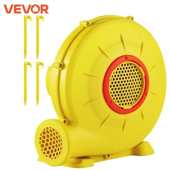 Mila Shop Elektrische springkussenblazer 450W - Blower - Luchtpomp - Radiale ventilator luchtblazer 220-240V - Radiale blower - Draagbare blaaspomp voor springkussen/waterglijbaan - Pomp met handvat