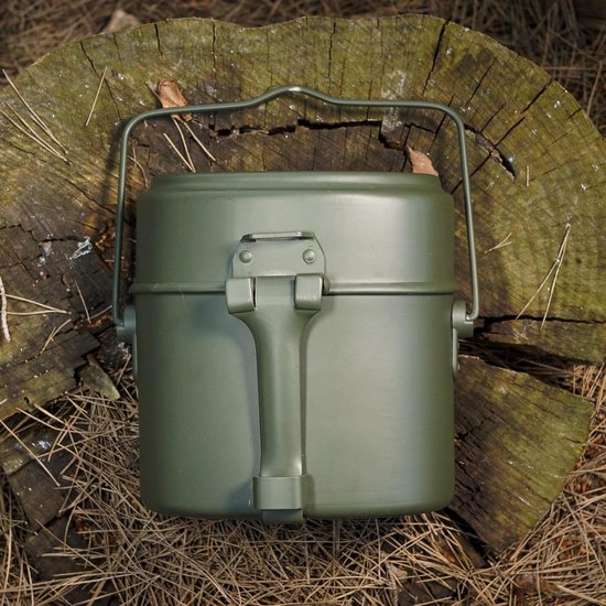 Militaire Keukenset - Kampeerkeuken Set - Koken Buiten - 3-Delig Aluminium - 165 cm Hoog - Groen
