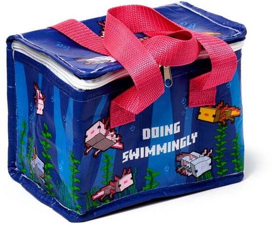 Minecraft Axolotl RPET Duurzame Koeltas Lunchtas van Minecraft
