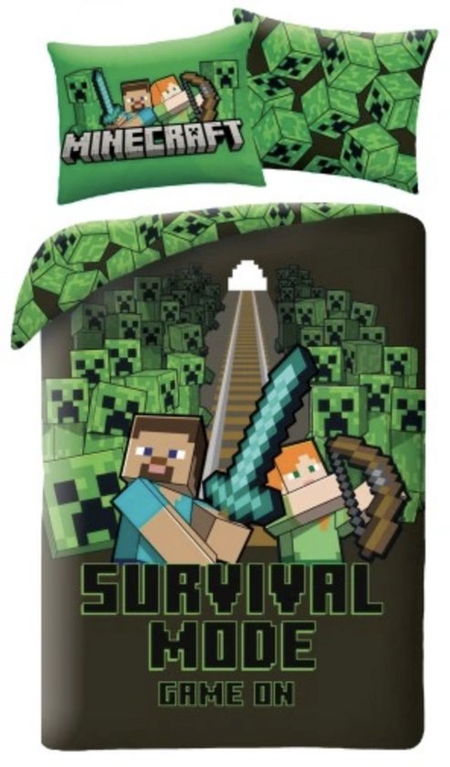 Minecraft Dekbedovertrek - 140 x 200 cm - 70 x 90 cm - Polyester van Minecraft