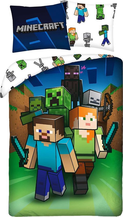 Minecraft Dekbedovertrek Monster Hunter - 140 x 200 cm - Katoen van Minecraft