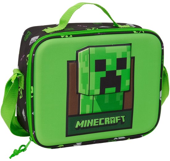 Minecraft Koeltasje - Lunchtasje - 25 x 19.5 x 9 cm - Polyester