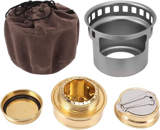 Mini-alcoholbrander - Draagbare alcoholkachel - Buiten Vuurkorf - Alcoholbrander - Draagbare - Voor buiten kamperen wandelen picknick barbecue picknick jagen - GRIJS