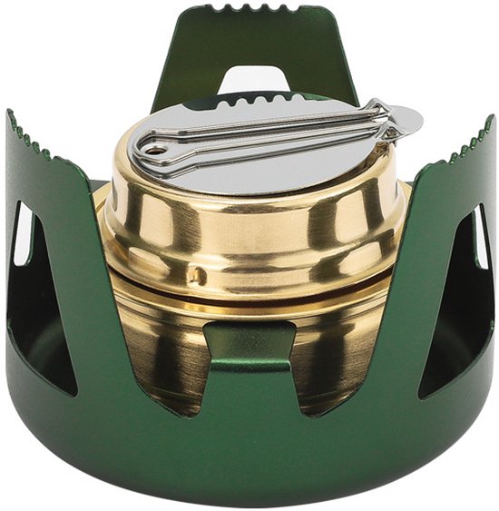 Mini-alcoholbrander - Draagbare alcoholkachel - Buiten Vuurkorf - Alcoholbrander - Draagbare - Voor buiten kamperen wandelen picknick barbecue picknick jagen - Groen