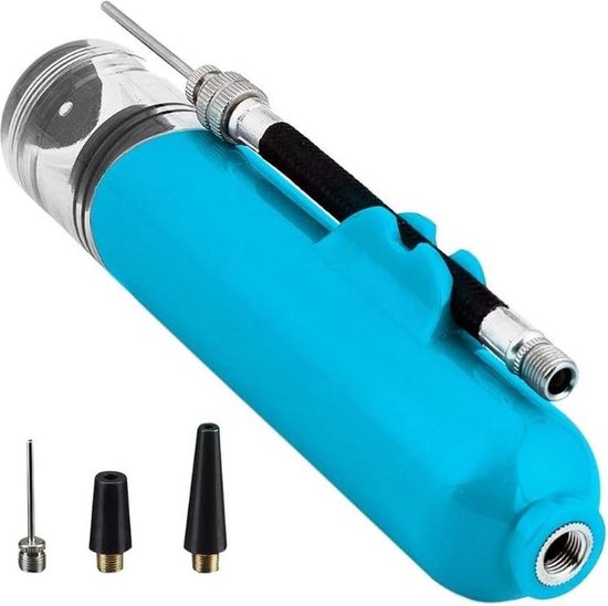 Mini-balpomp draagbaar 2-weg push-and-pull-opblaassysteem handluchtpomp voor basketbal voetbal volleybal - blauw Voetbalpomp van Merkloos