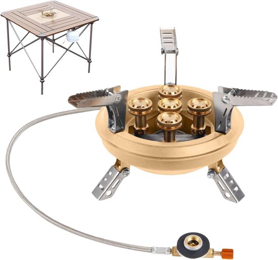 Mini Camping Stove - Compacte Brander - Buiten Koken - Snelle Verhitting - 29 cm Lengte - Zwart