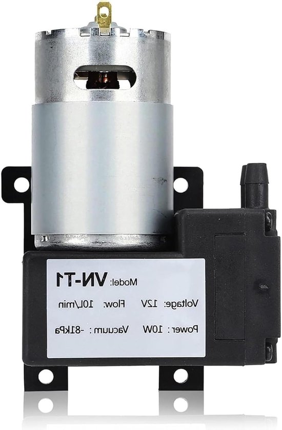 Mini DC Vacuum Pomp 12V/24V, Lage Geluidsproductie, 10 L/Min, Ideaal voor Industrie en Hobby, 81 kPa, Inclusief Stroomregelaar van Merkloos