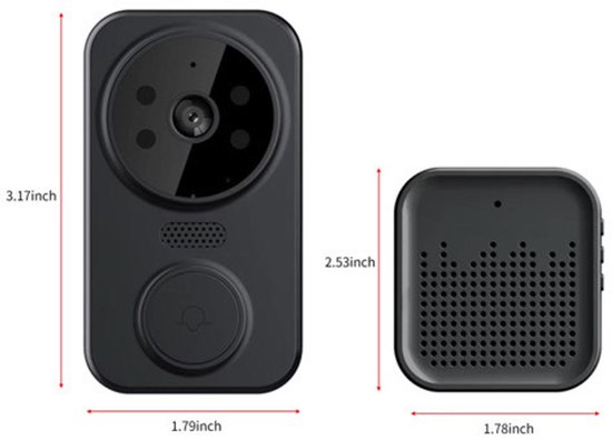 Mini Doorbell - Smart Visiual Doorbell - Camera - Voordeurbel - Bel - Deurbel van Merkloos