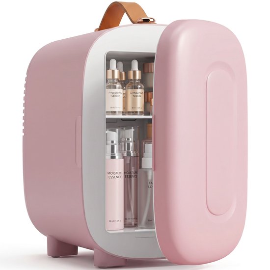 Mini Fridge, Beauty Fridge, 4L Capacity, 20.3 x 26.3 x 28 cm, Pink
