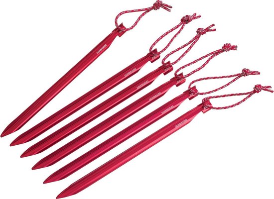 Mini-GroundHog Stake Kit - Rood met MSR 05807 Tent pegs van MINI