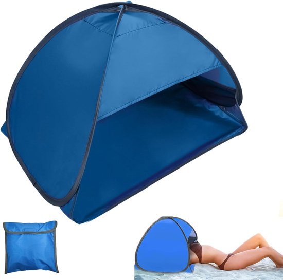 Mini Hoofdtent - 1 Stuk - Strandtent - Pop-Up Tent - Baby Speeltent - Windscherm - Hond Kat Camping Tent - Draagbare hoofdsteuntent - Snel Op Te Zetten - Waterdicht - Voor Anti-Uv Winddicht Gezicht Hoofdschaduwbescherming Tent - 70x50x45 Cm - Blauw van MYSTIC-JUNE