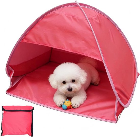 Mini-hoofdtent, strandschelp, pop-up, opvouwbare strandtent voor baby's, uv-bescherming 50, automatische pop-up zonwerende tent voor gezinnen, strand, zonnebaden, kleine huisdieren, roze