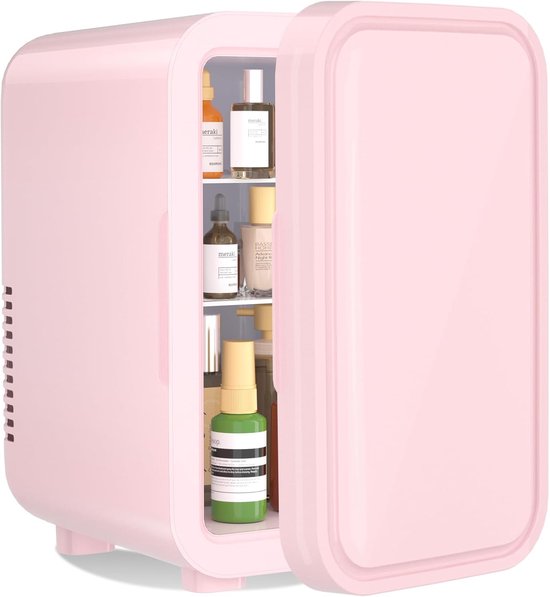 Mini Koelkast - Compacte Koeler - Dranken Koelen - Koel en Warmhoudfunctie - 6 Liter Capaciteit - Roze