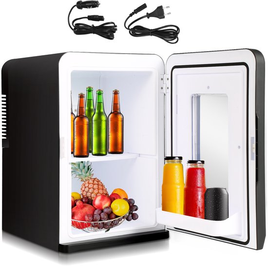 Mini Koelkast - Draagbare Autokoelkast 15L - 2-in-1 - koelen en verwarmen - Minibar - Elektrische Koelbox - AC/DC 12V/230V Aansluiting - Draagbare Campingkoelkast van Merkloos