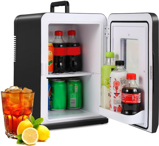 Mini Koelkast - Draagbare minibar 15L - 2-in-1-functie: koelen en verwarmen - 5 tm 70 °C - Mini Autokoelkast - Elektrische Koelbox - 12V/230V Aansluiting - Draagbare Campingkoelkast van Merkloos