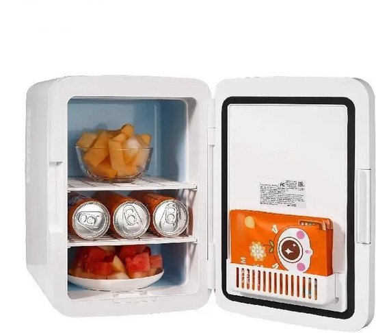 Mini Koelkast - Minibar - Compacte Koel- en Verwarmingsfunctie - 9V - 220V - Voor Kantoor - Kamer en Slaapzaal - Wit van Ardes
