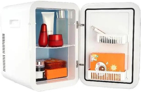 Mini koelkast - Tafelmodel koelkast - Draagbare vriezer - Minibar - 20 liter - Stille koelkast - Energiezuinige koelkast - Mini Beauty koelkast - Huidverzorging bewaren - Wit van Nordic Titanium