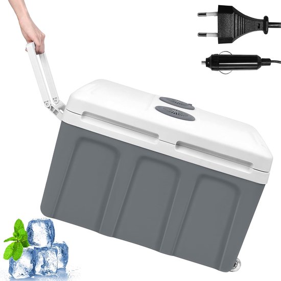 Mini-Koelkasten voor Auto en Motorfiets, Thermo-Elektrische Koelbox met Koel- en Warmhoudfunctie, 240V Voeding en 12V Sigarettenaansteker, Aansluiting Autokoelbox voor Camping/Feesten/Reizen, NAIZY van Merkloos