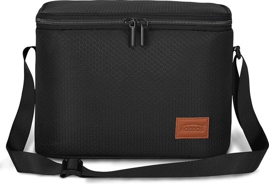 Mini-koeltas Kleine lunchtas Voor heren geïsoleerde tas Opvouwbaar voor werk School Maaltijdvoorbereidingstas Waterdichte lunchtas Koelbox met ritssluiting Thermische tas 7,5 l Honingraat Zwart van MINI