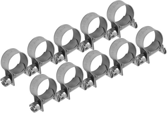 Mini Slangklemmen Set van 10 - Roestvrij Stalen Klemmen voor Brandstofleidingen en Dunwandige Slangen (6mm-20mm) van Merkloos