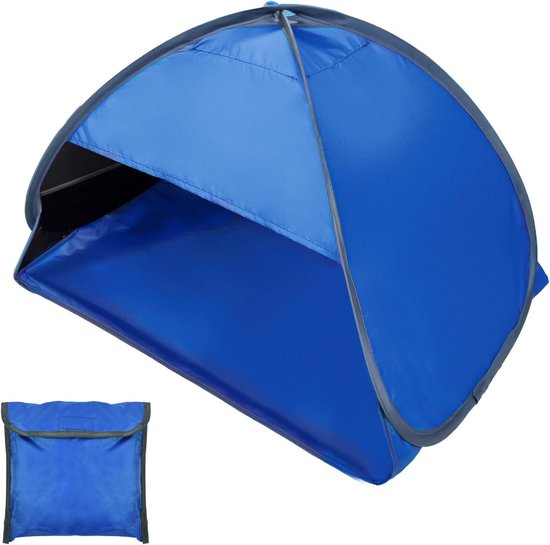 Mini-tentje - Mini Pop-up Strandtent voor Hoofd - Verstelbare Hoofdtent met Telefoonzak - Draagbare Zonnescherm Zonwerende Hoofdbescherming - Blauw van MINI