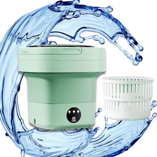 Mini Wasmachine – Met Centrifuge – Kleine Wasmachine – Draagbaar – Voor Thuis en op Reis – Opvouwbaar – Mint van MINI