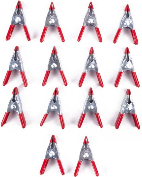 Mini zeilklem/zeilclip - 14x - 5 cm - kunststof/staal - Dekzeil klemmen - Camping/outdoor klemmen - Klussen van MINI