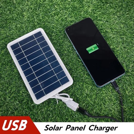 Mini Zonnepaneel USB 5V 2W – Lichtgewicht Noodoplader voor Telefoon & Noordpakket - Compatibel met telefoons en laptops