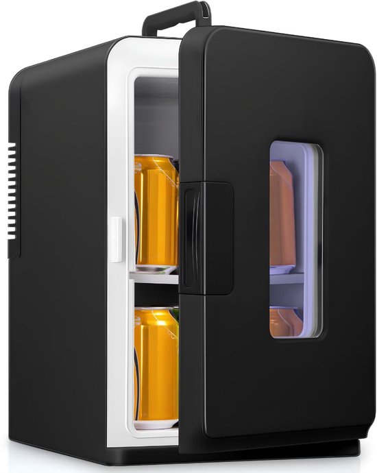 Minibar - 15L Capaciteit - Mini Koelkast - Draagbare Koelkast - Zwart - 45cm x 25cm x 31cm